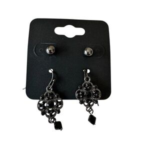 Elegant Black‎ Dangle Earrings